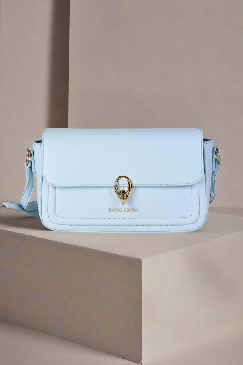 Pierre Cardin eco leather azzuro shoulder bag for women