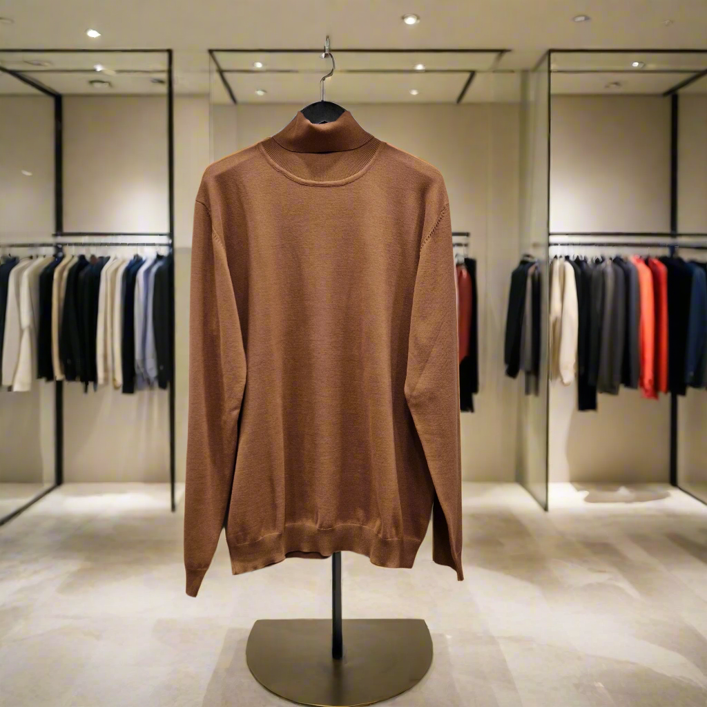 SORBINO brown high-neck sweater