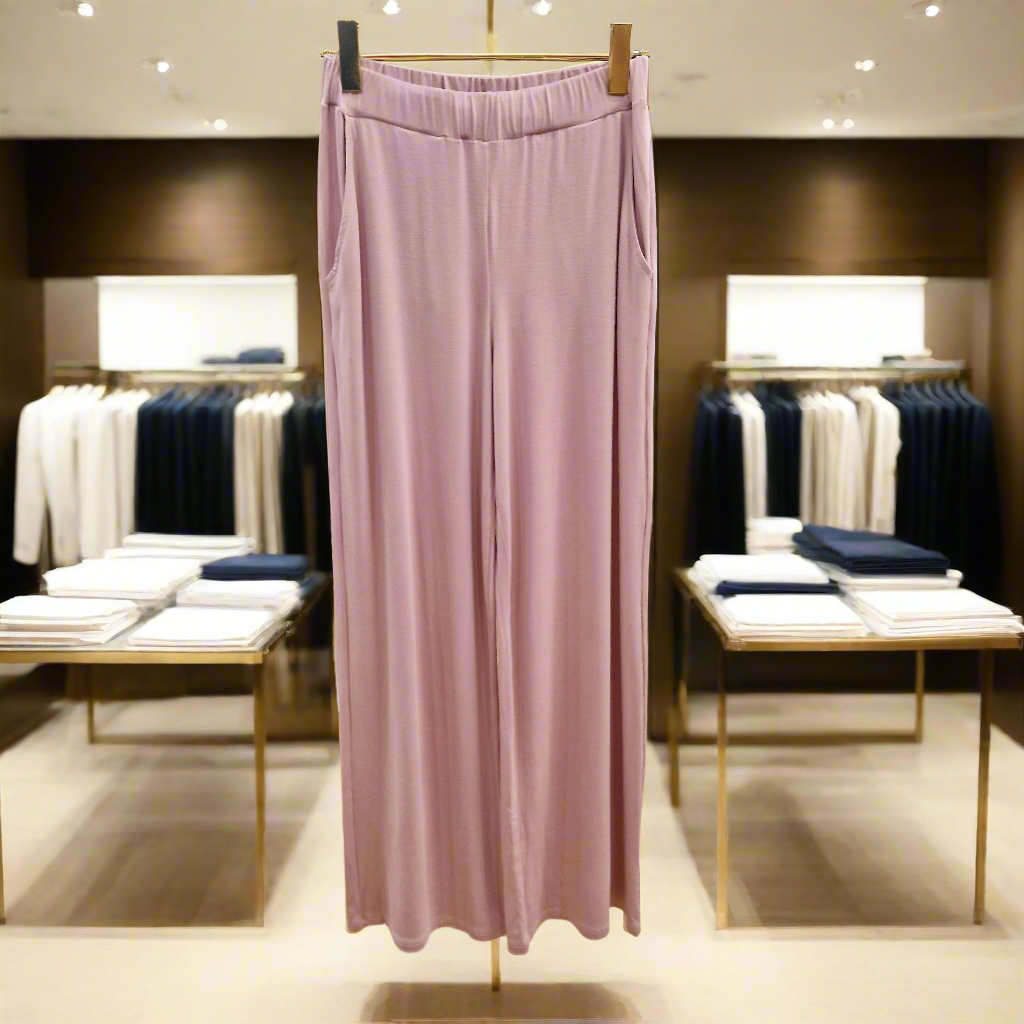 PEPPER Blush Pink platėjančios kelnės moterims