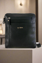 Pierre Cardin brown genuine leather handbag for men