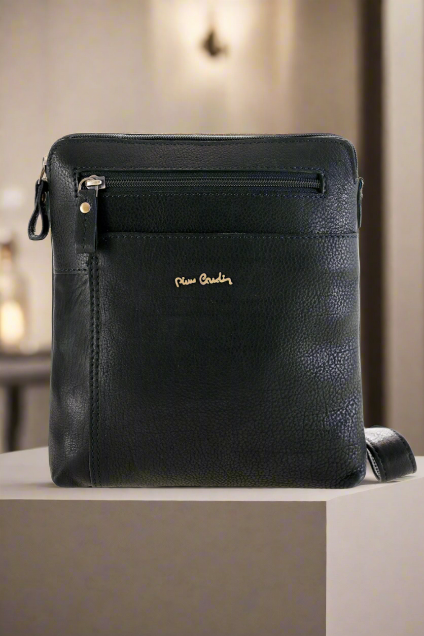 Pierre Cardin brown genuine leather handbag for men