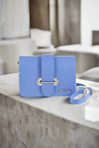 Pierre Cardin blue leather handbag for women