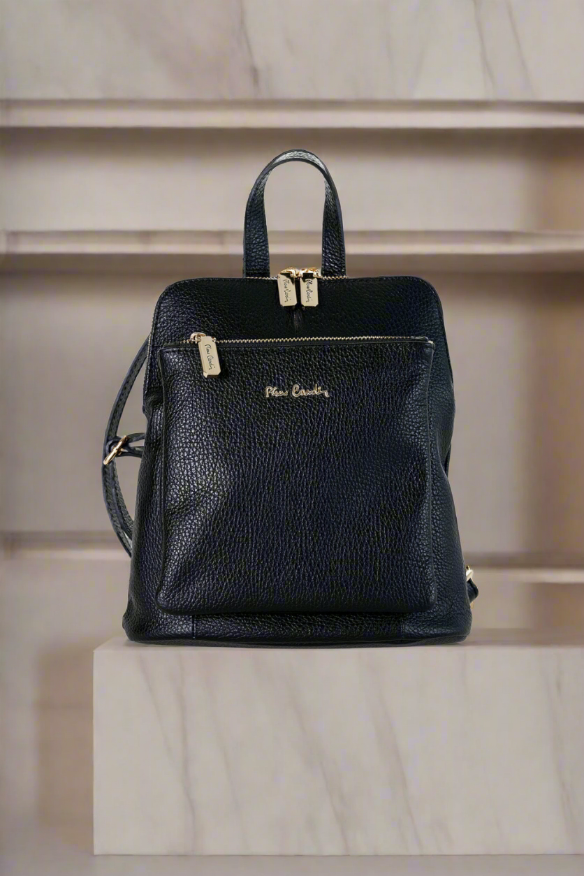 Pierre Cardin juoda odinė kuprinė moterims