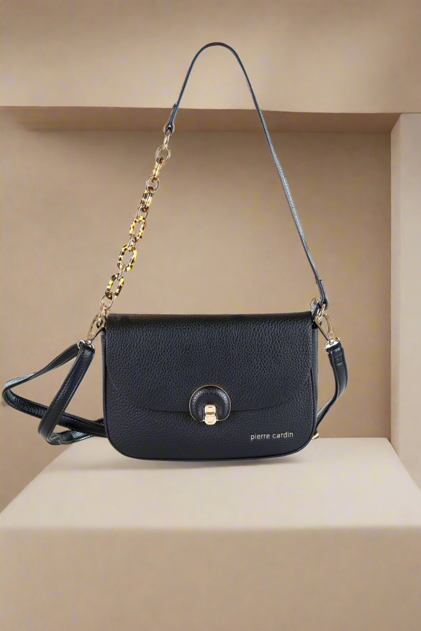 Pierre Cardin eco leather black handbag for women