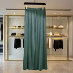 PEPPER Dusty green platėjančios kelnės moterims