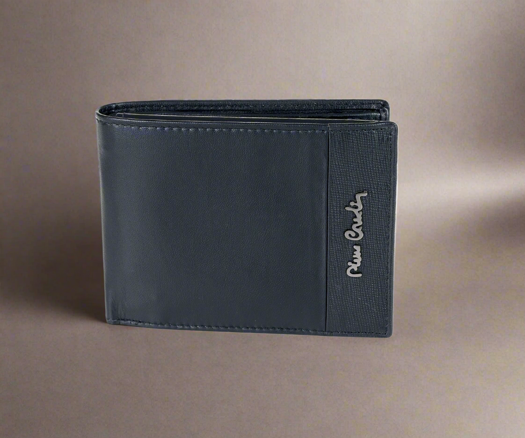PIERRE CARDIN genuine leather black wallet for men