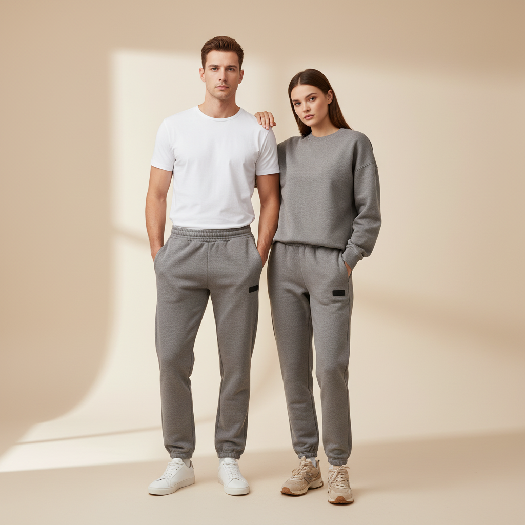 PEPPER UNISEX Magic Grey pants with fluff