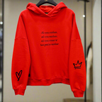 PEPPER Magic Red sweatshirt with fluff and hood for women