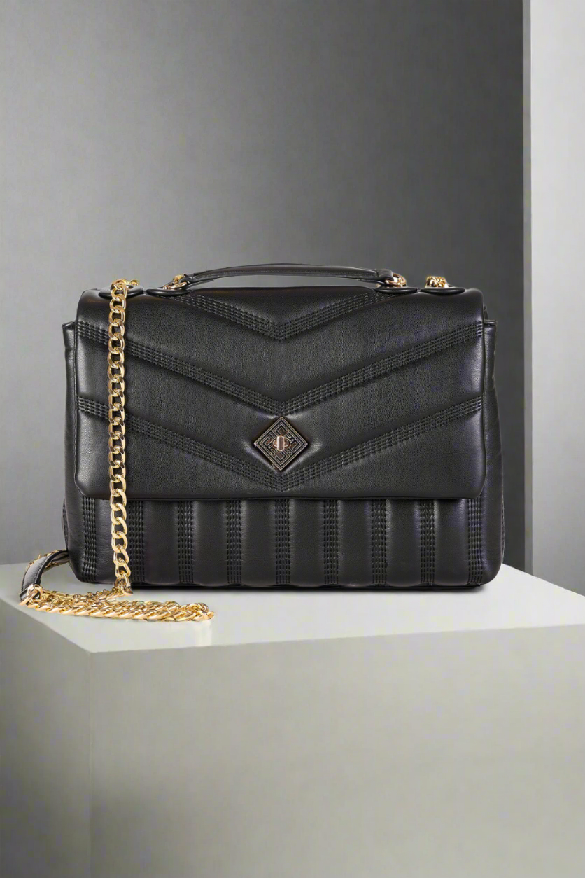 Pierre Cardin eco-leather black shoulder bag for women