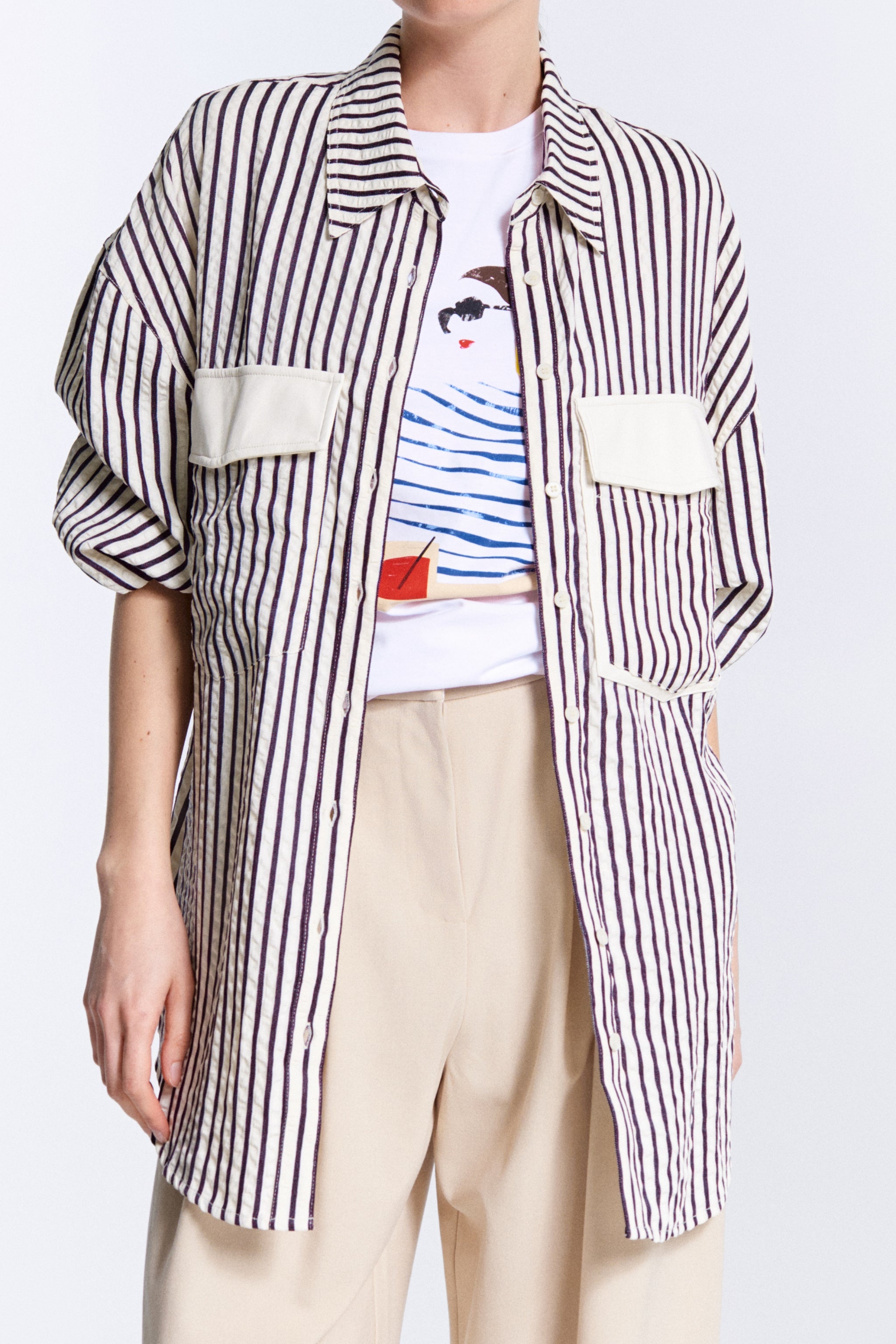 LUMINA striped shirt for women