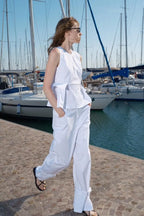 LUMINA baltos kelnės moterims