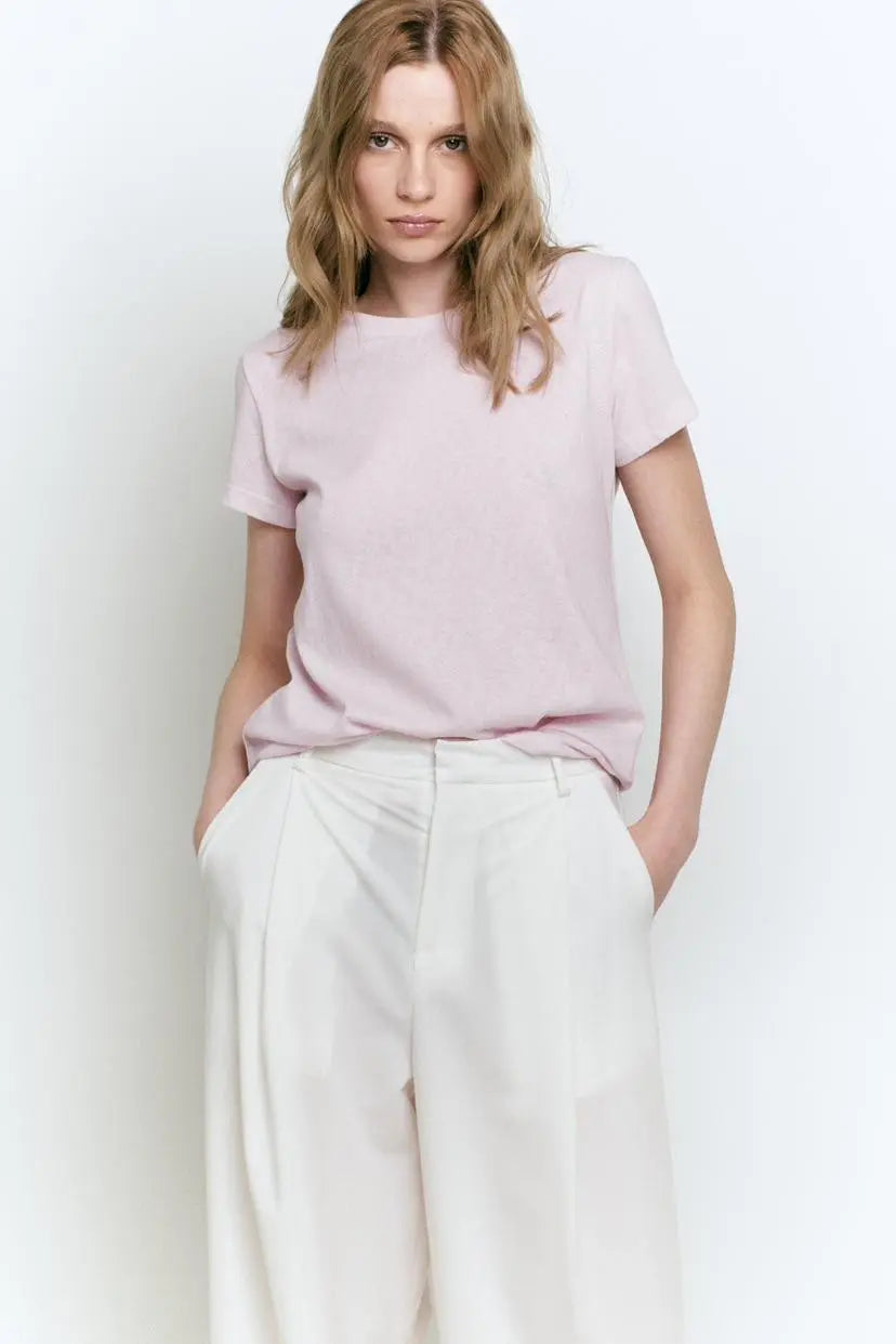 Lumina pink casual t-shirt for women