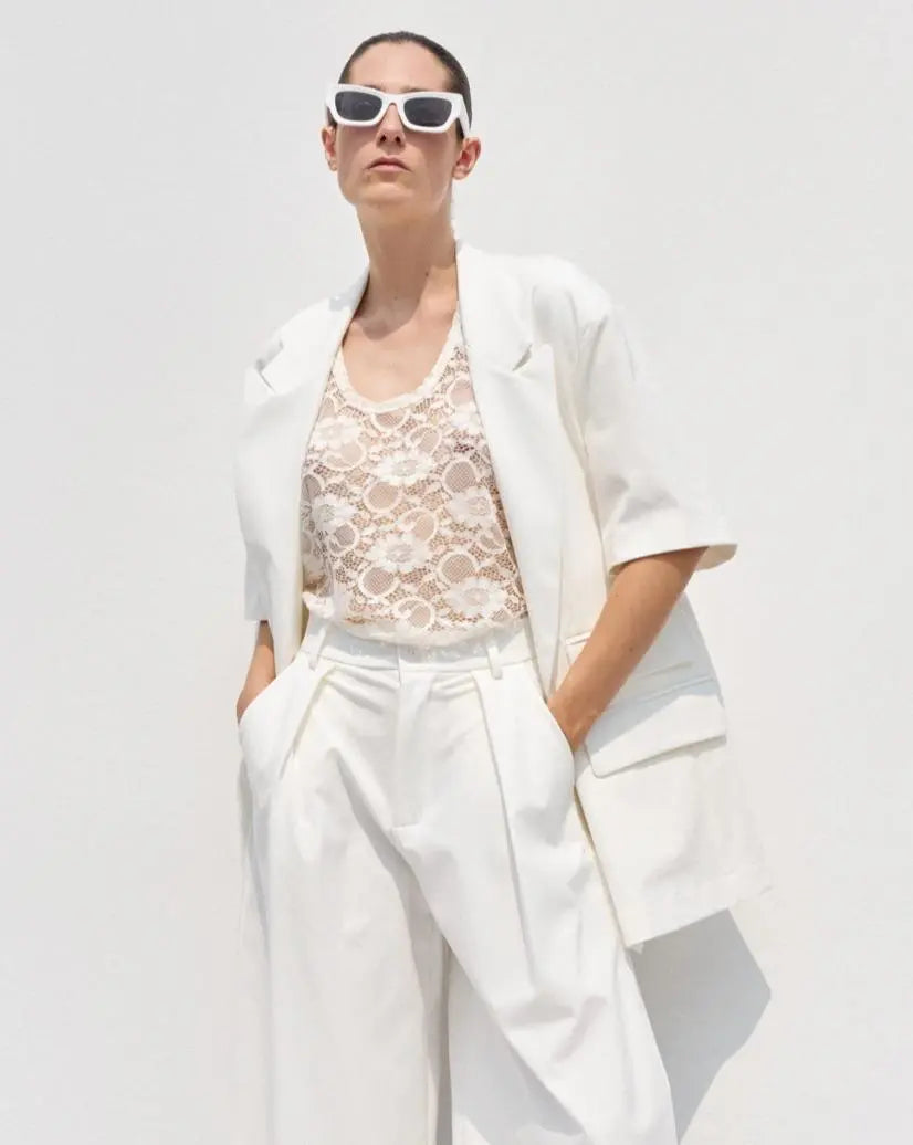 LUMINA baltas laisvalaikio švarkas moterims