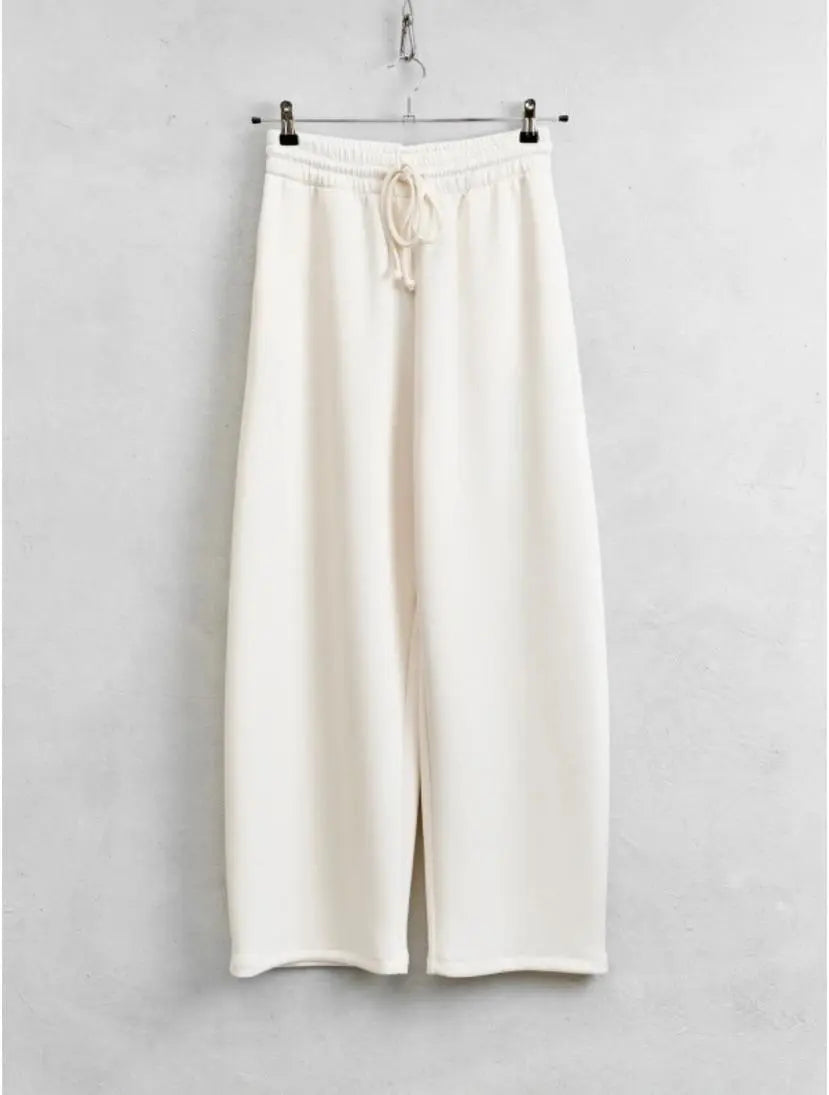 LUMINA kreminės laisvalaikio kelnės moterims