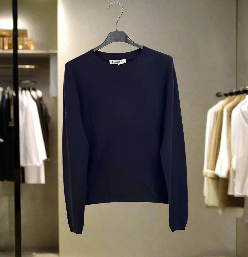 CHANCE OFF mėlynas megztinis moterims