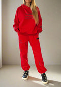 PEPPER Magic Red leisure suit with fluff and dragon for women