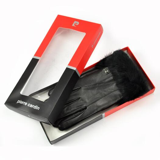 PIERRE CARDIN natūralios odos juodos pirštinės moterims