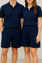 PEPPER UNISEX Pique Oversized Navy šortai