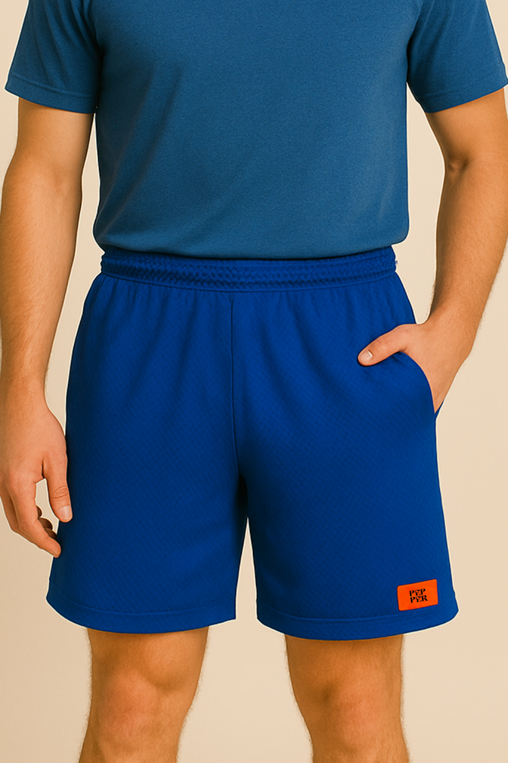 PEPPER UNISEX Active Blue kvepuojantys šortai su užtraukiamomis kišenėmis