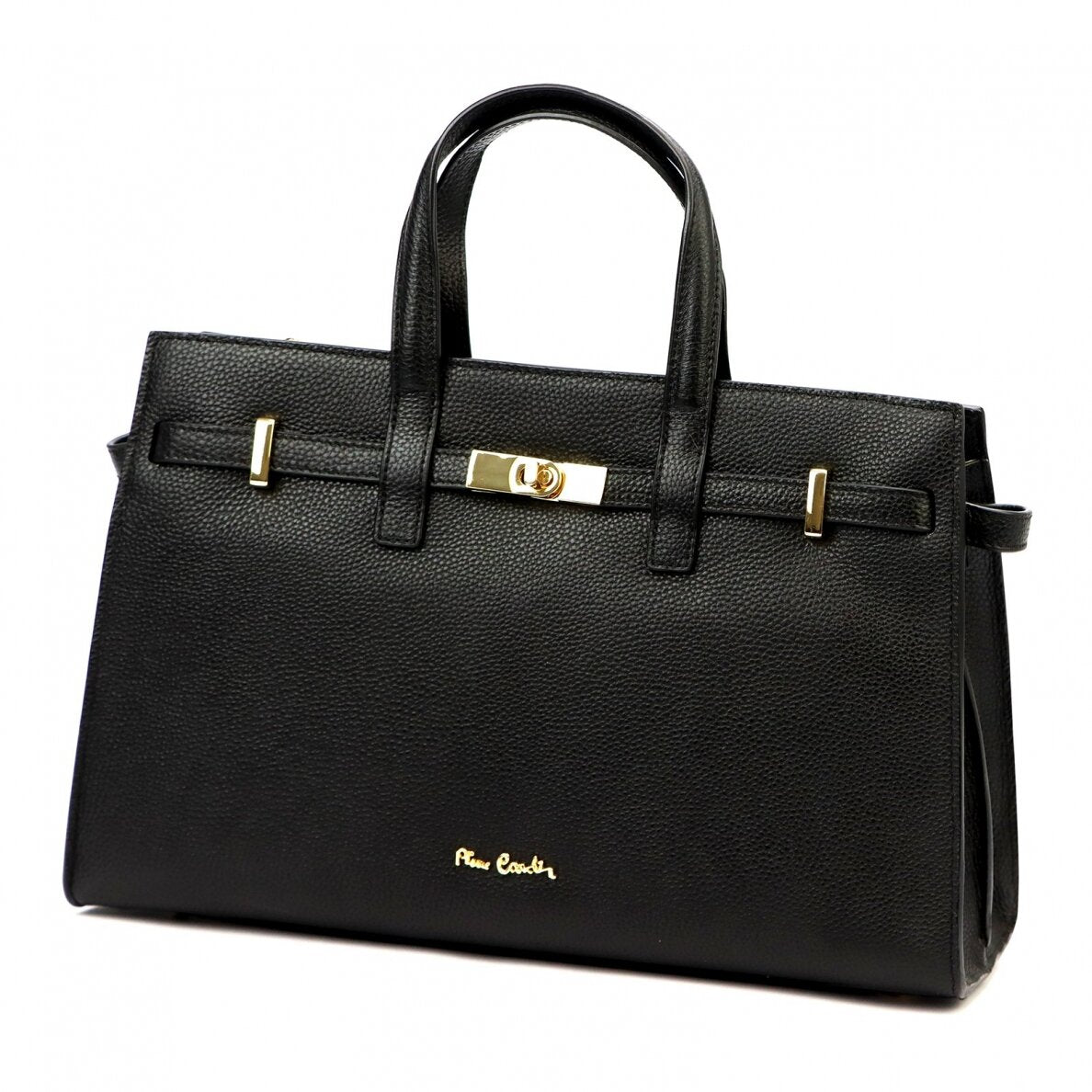 Pierre Cardin black genuine leather handbag for women