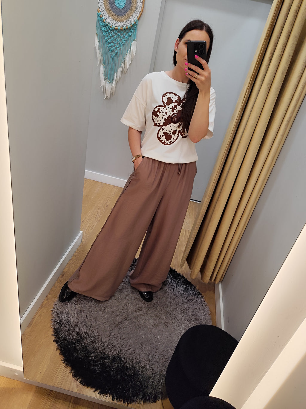 LUMINA rudos kelnės moterims