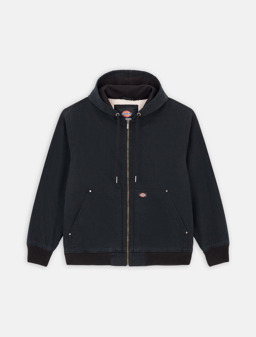 DICKIES juoda striukė su kailiu vyrams