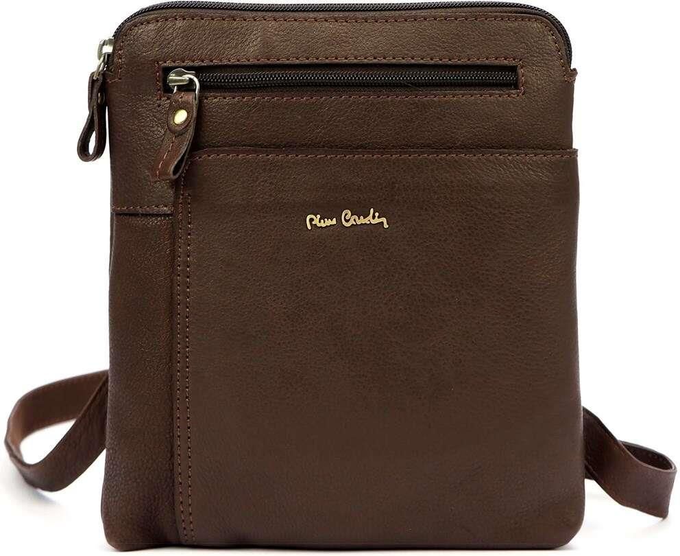 Pierre Cardin brown genuine leather handbag for men