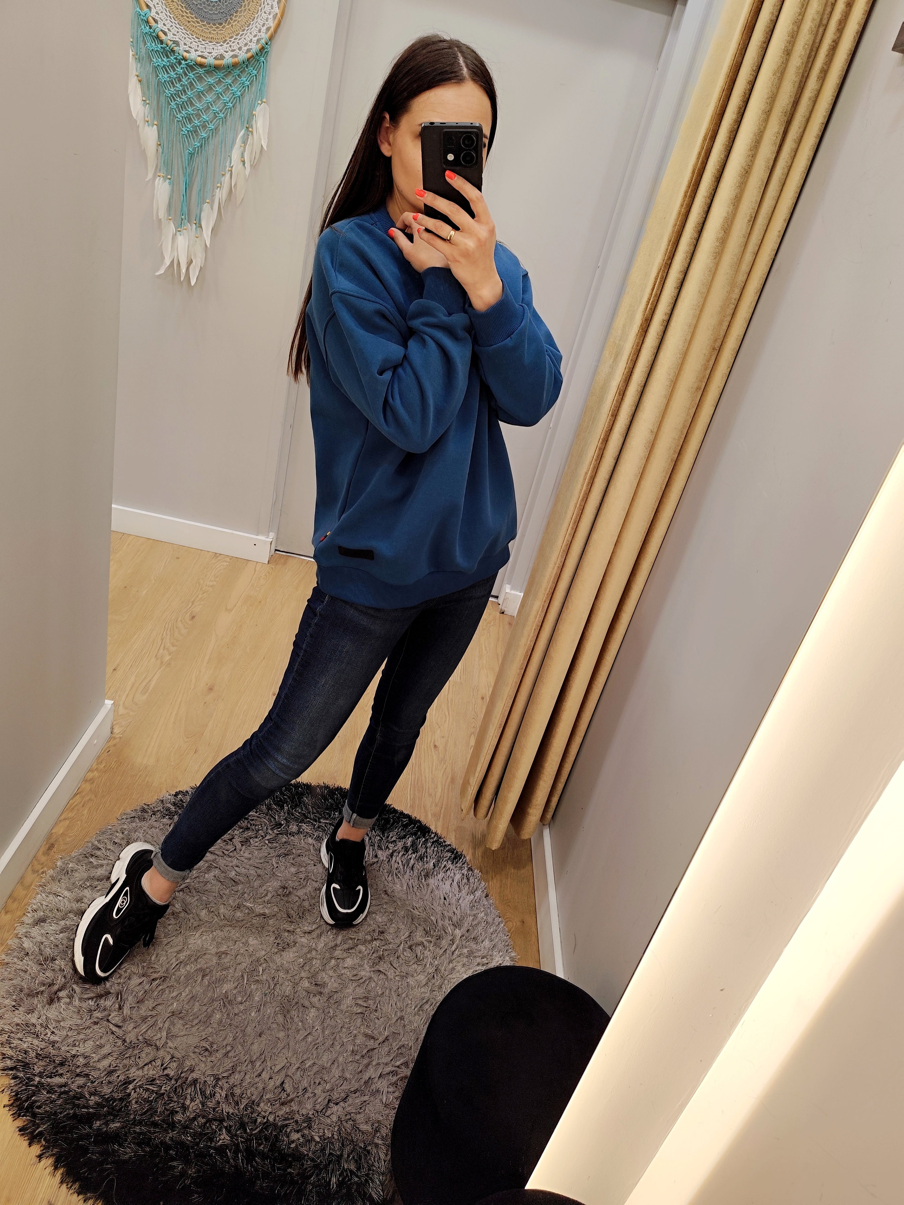 PEPPER UNISEX Dream Royalblue džemperis su pūkeliu