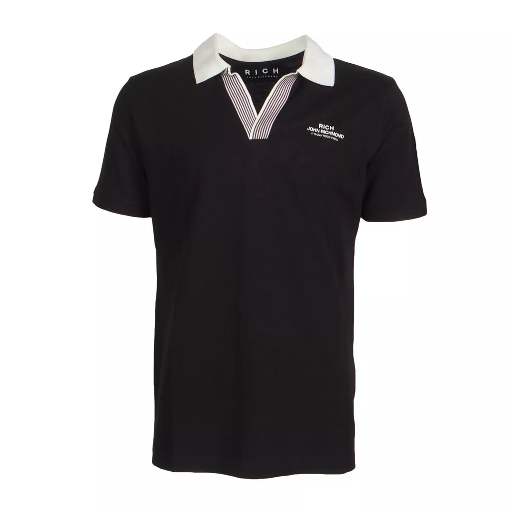 John Richmond juodi polo marškinėliai vyrams
