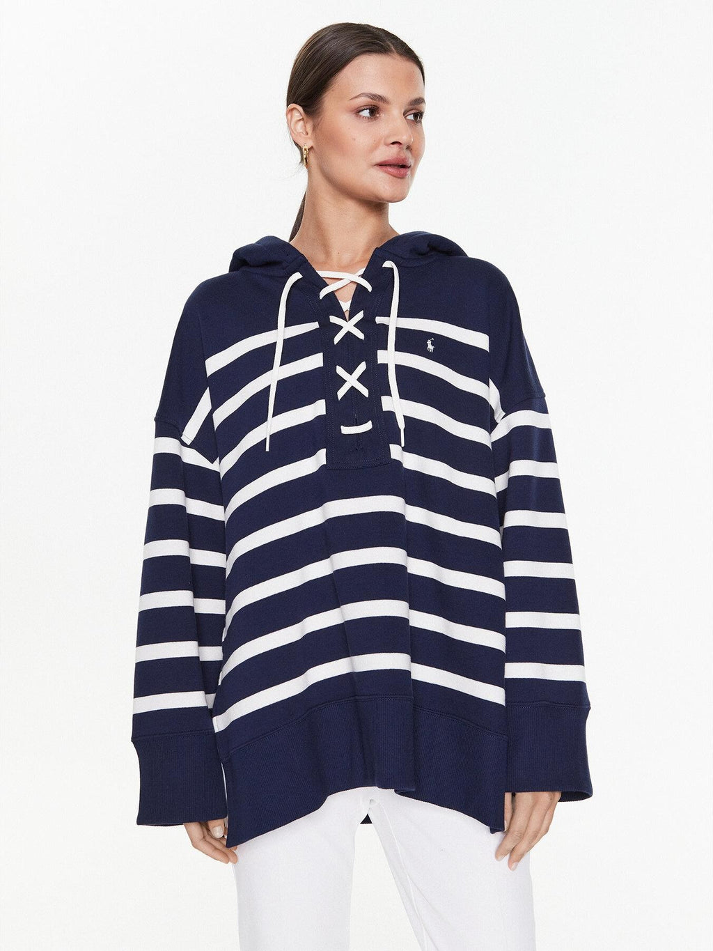 Polo Ralph Lauren striped sweater for women with fluff