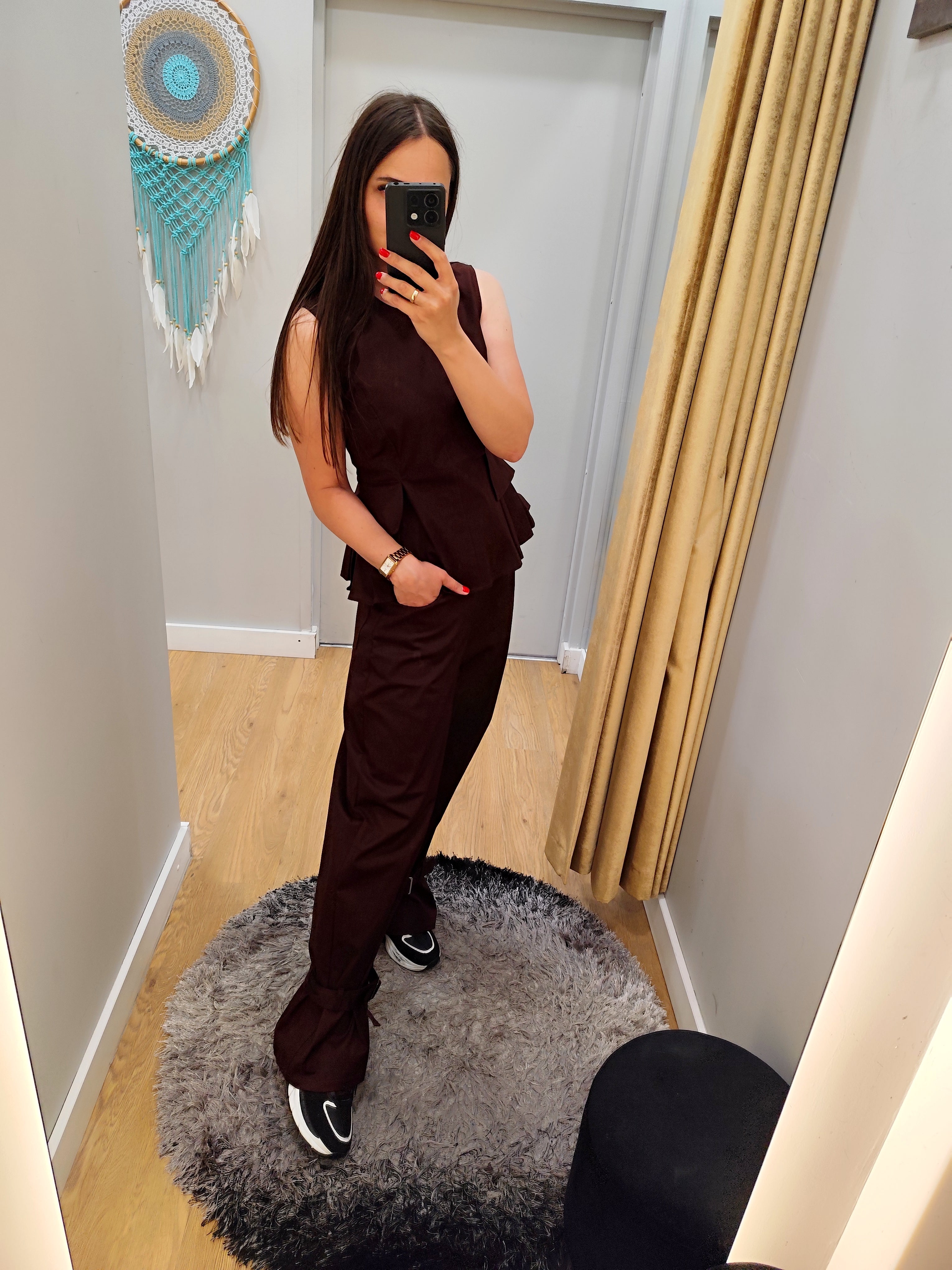 LUMINA rudos kelnės moterims