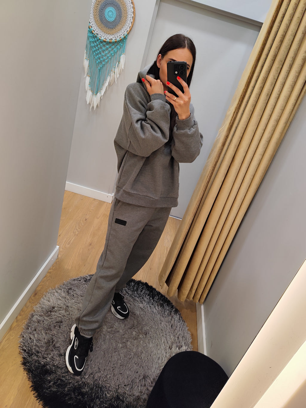 PEPPER UNISEX Magic Grey sweatshirt with fluff and hood 