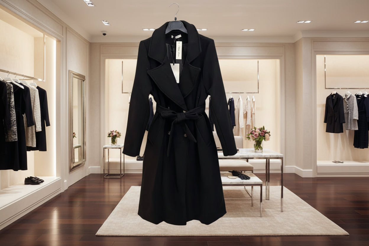 Altamira juodas paltas moterims