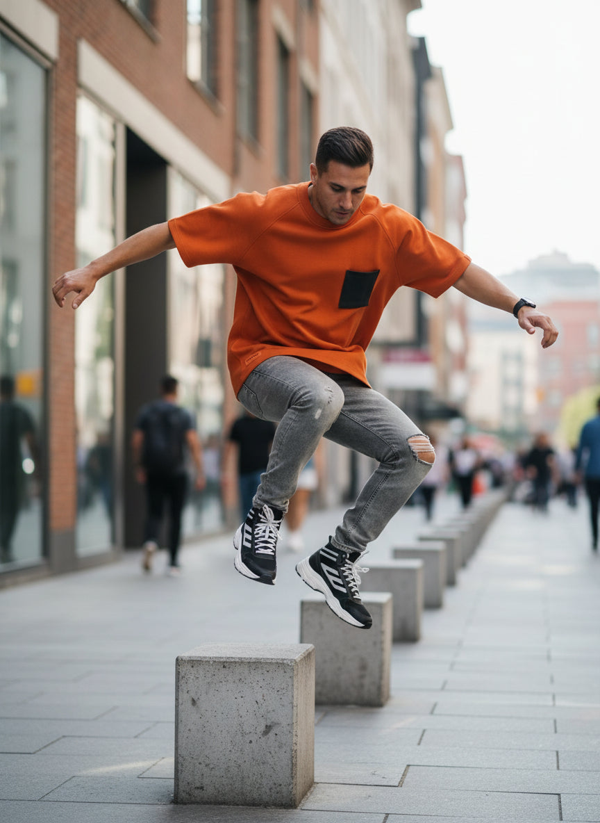 PEPPER ORANGE T-shirt with raglan sleeves