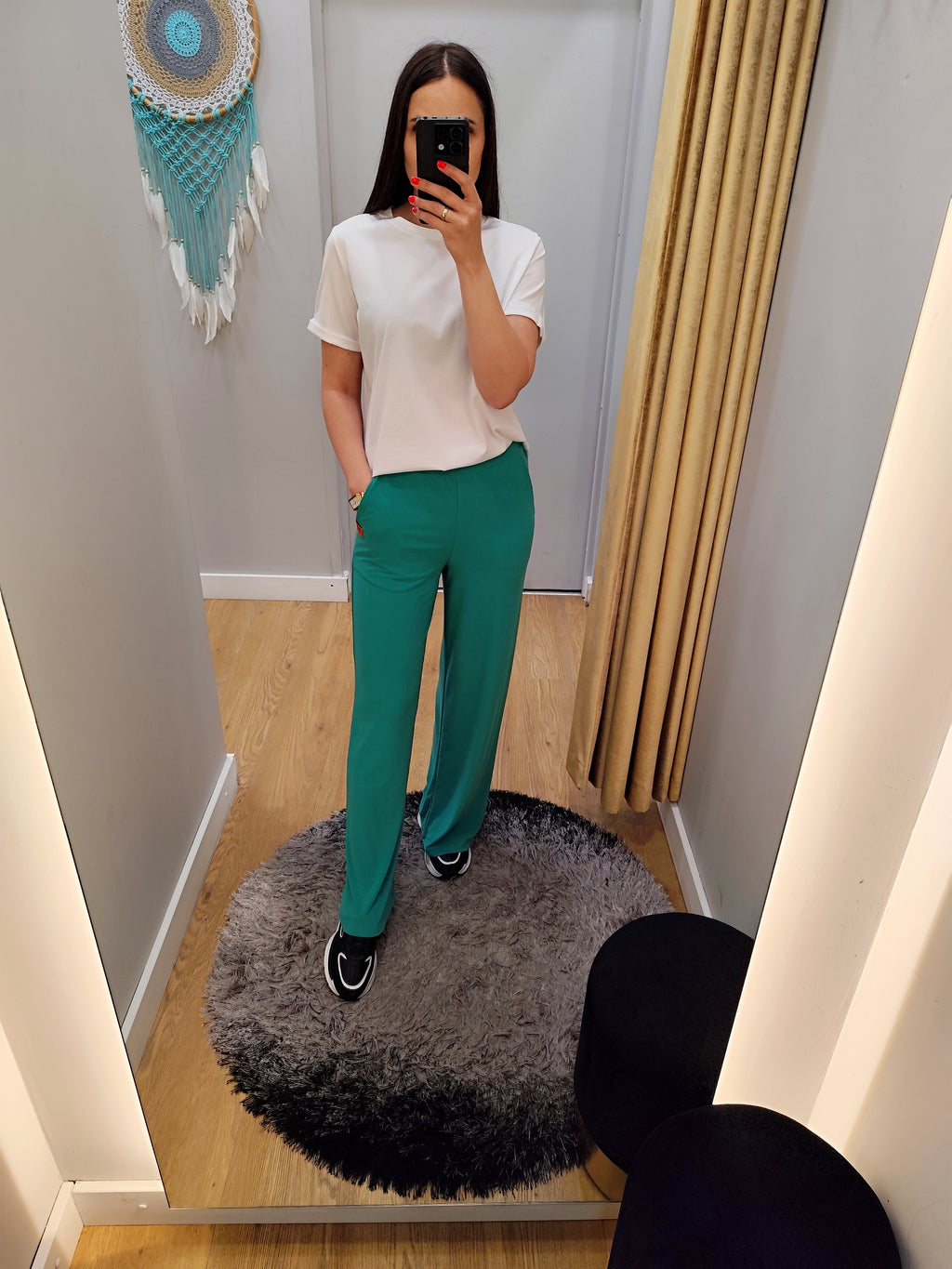 PEPPER hippie blue platėjančios kelnės moterims