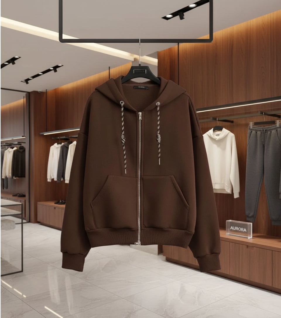 LUMINA rudas džemperis moterims su gobtuvu