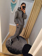 PEPPER UNISEX Magic Grey sweatshirt with fluff and hood 
