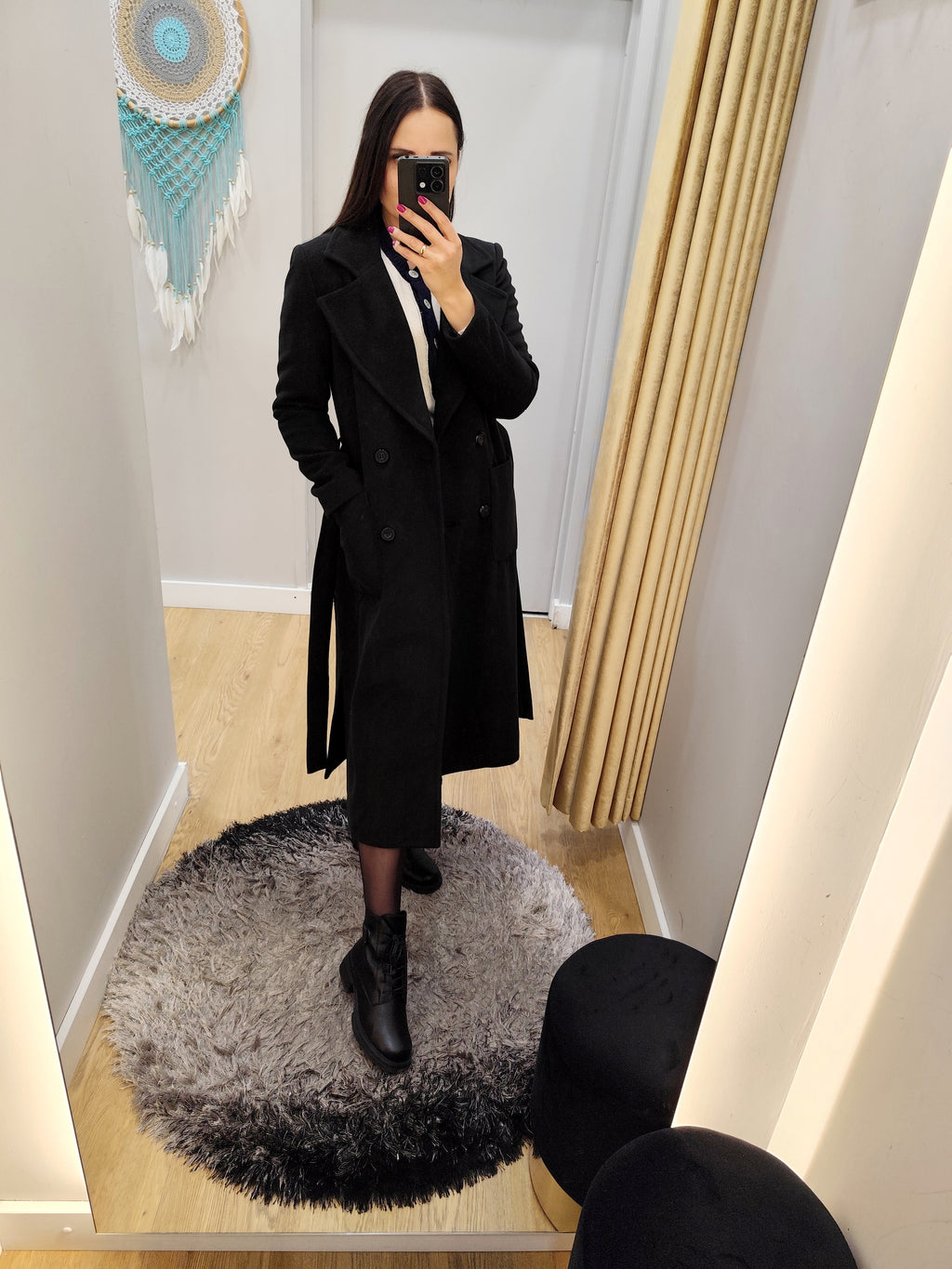 Altamira black coat for women