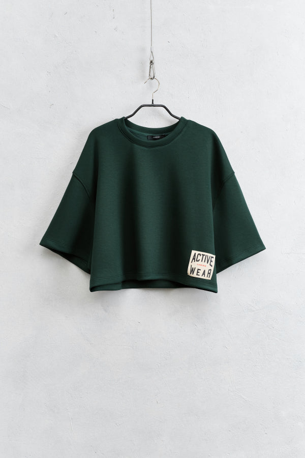 Lumina crop top žali marškinėliai