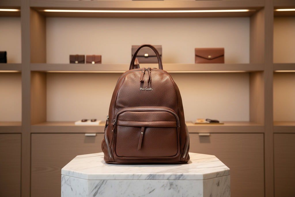 Pierre Cardin genuine leather backpack for women
