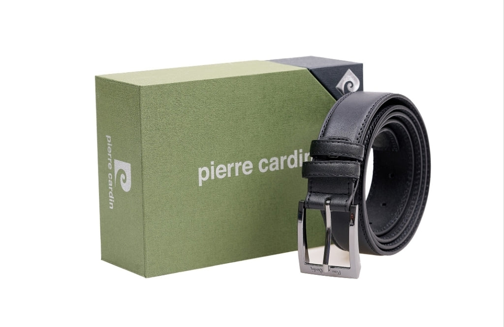 Pierre Cardin black genuine leather belt for men