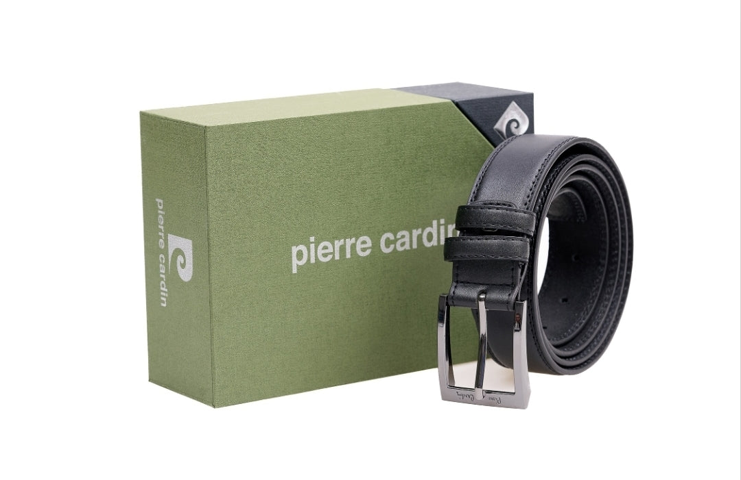 Pierre Cardin black genuine leather belt for men
