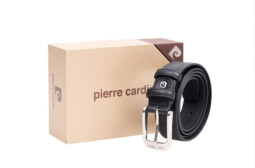 Pierre Cardin black genuine leather belt for men