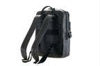 Pierre Cardin black leather backpack for men