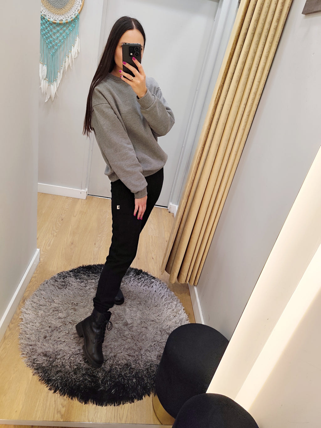 PEPPER UNISEX Dream Grey sweater with fluff 