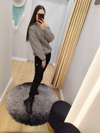 PEPPER UNISEX Dream Grey sweater with fluff 