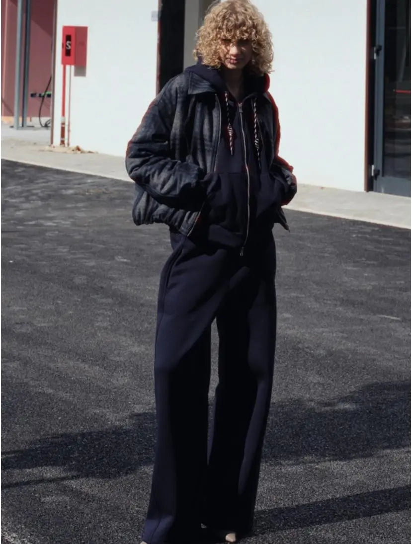 LUMINA mėlynos laisvalaikio kelnės moterims