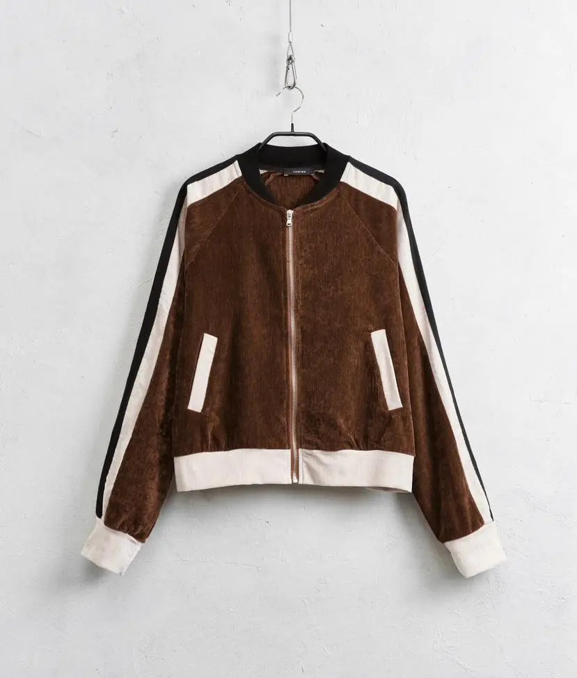 Lumina rudas veliūrinis džemperis