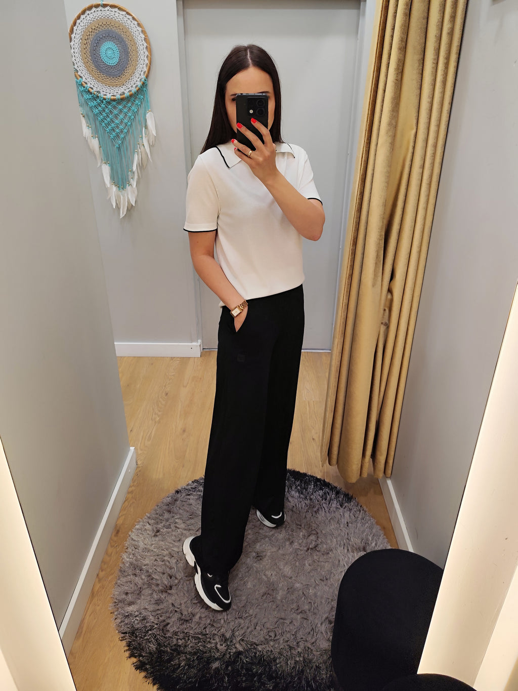 PEPPER juodos platėjančios kelnės moterims