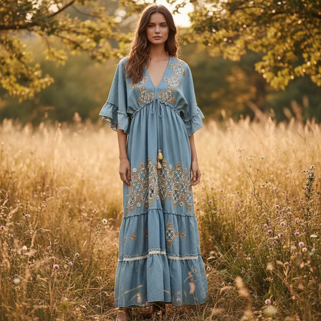 Alex Max ilga medvilnės suknelė